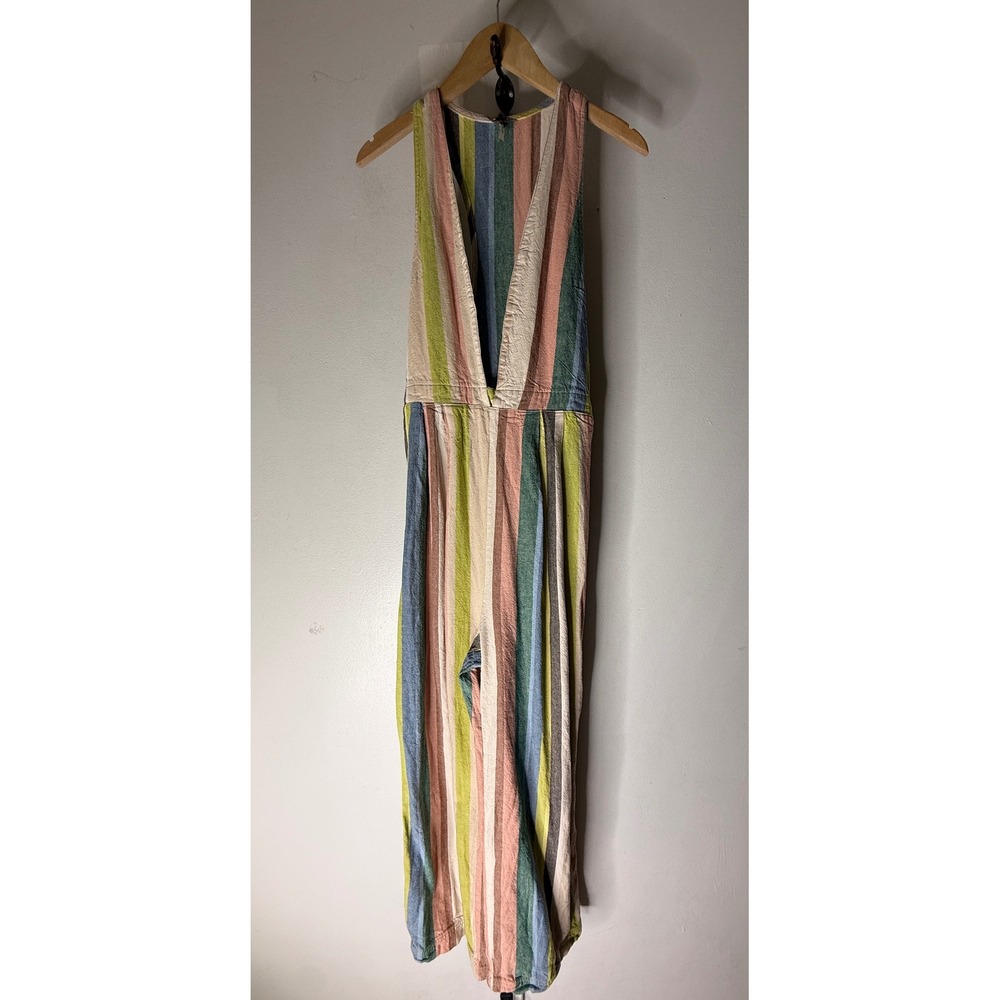 Free People My Kind of Woman Garden Multicolor Striped Jumpsuit Women's Size 2